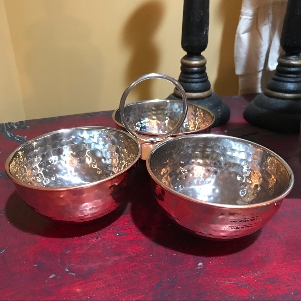 ▪️Hammered Copper & Silver Serving Piece